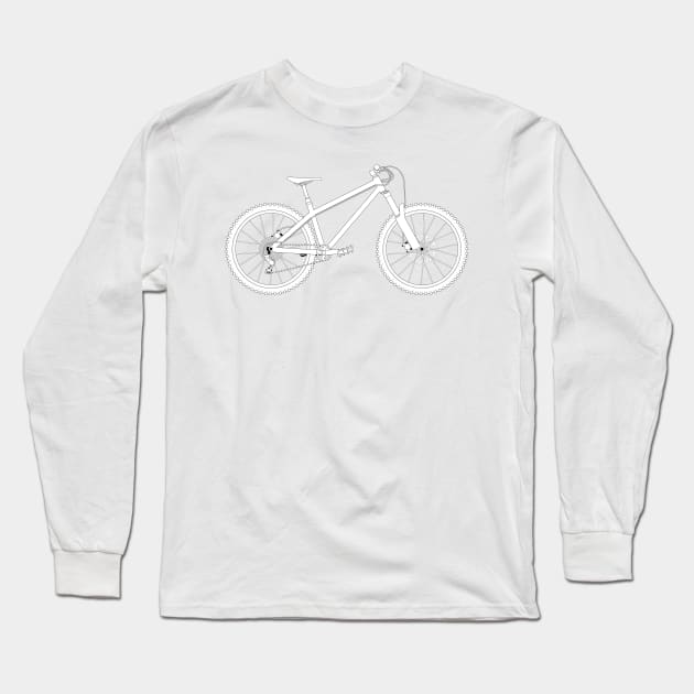 Hardcore Hardtail Blueprint Long Sleeve T-Shirt by HenrisKas